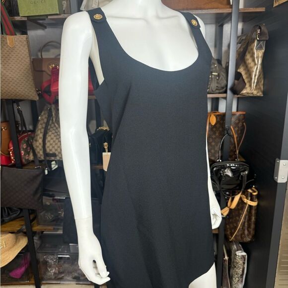 Versace Cady Enver Medusa Scoop Neck Black Little Mini Dress NWT - Picture 2 of 13